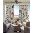 thumbnail image 6 of Spring Floral Blackout Curtains for Bedroom Living Room Darkening Curtains 84 Inch Length 2 Panels Set Pink Blue Flowers Butterfly Rustic Window Curtain Window Treatment Grommet Drapes 52"x84", 6 of 9