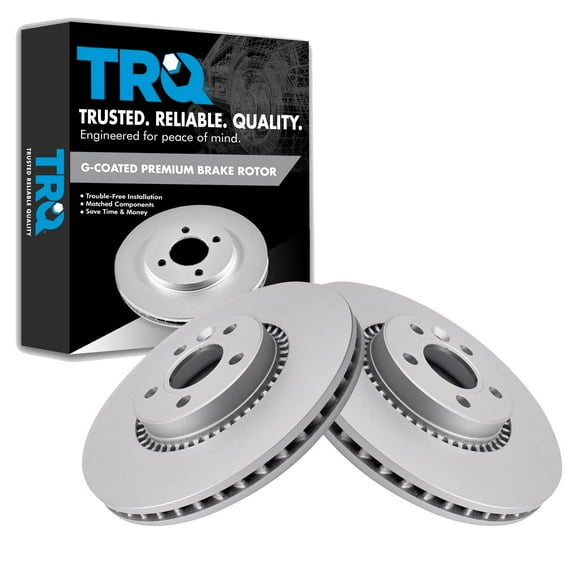TRQ Front Brake Rotors Set Vented Premium G-Coated Fits Select 2012-2016 Honda CR-V