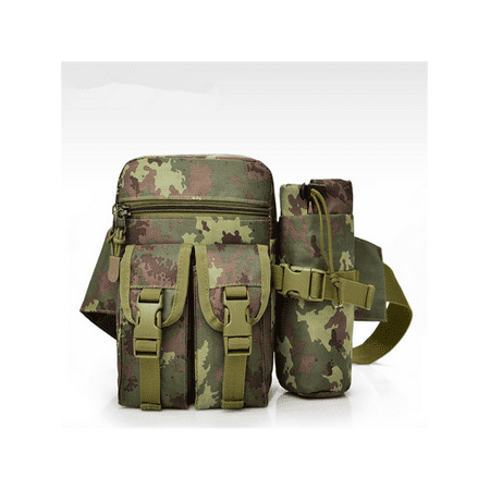 Men Multifunctional Canvas Tactical Fashion Man Waist Pack Satchel Bag with Water Bottle Pockets For Hiking Riding Camping