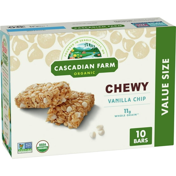 Cascadian Farm Organic Vanilla Chip Granola Bars - 10ct - Pack of 2