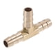 thumbnail image 1 of Accesorios de espiga de latón para manguera de 3/8" con conector en T de 3 vías para aire, agua, aceite, gas, combustible, 1 pieza tono dorado, 1 of 1