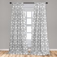 thumbnail image 4 of Ambesonne Damask Curtains, Flowers Leaves Silhouettes, Pair of 28"x63", Grey White, 4 of 4