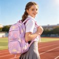 thumbnail image 2 of HJYCHN Girl Backpack Gradient Heart Star Print 3Pc Set with Lunch Bag Pencil Case Back to School Supplies for Kids and Backpack for Boys Purple, 2 of 4