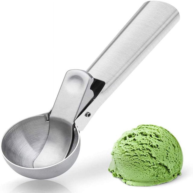 Cuchara superior para helado de acero inoxidable con gatillo para helado Apto para lavavajillas, cuchara para helado de metal r