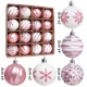 thumbnail image 4 of Bolas de plástico para decoración navideña, 6 cm, pintadas, para colgar en fiestas navideñas, 16 unidades por juego, adorno para árbol de Navidad, 4 of 5