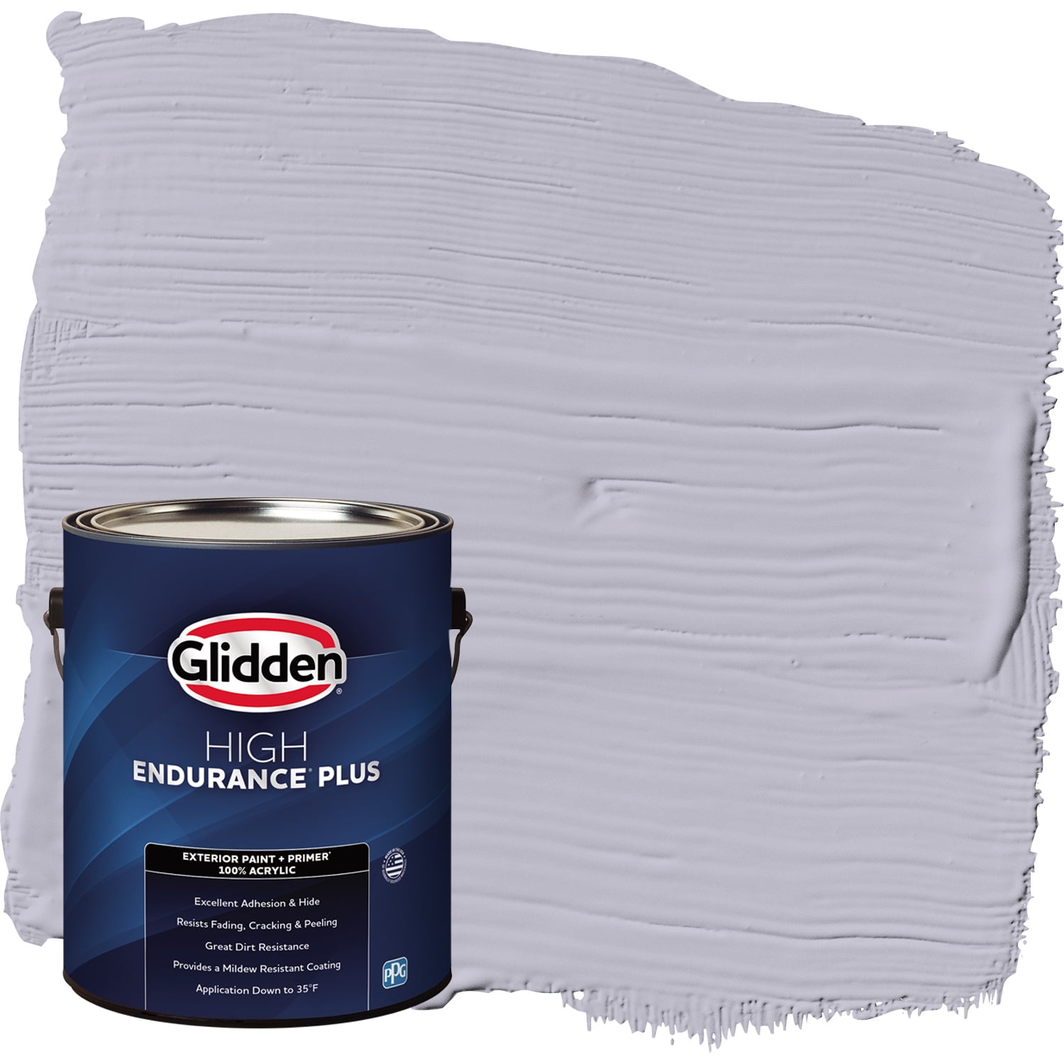 Glidden HEP Exterior Paint + Primer Silverberry, Flat, 1 Gallon