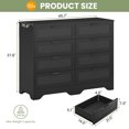 thumbnail image 2 of Chests of Drawers Dresser for Bedroom,8 Drawer Dresser Storage Organizer with Woven Leather Drawers for Living Room,Black, 2 of 5