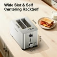 thumbnail image 6 of Tomeem 2-Slice Toaster with 6 Shade Settings, Removable Crumb Tray and Self-centering Guide, Stainless Steel, 6 of 10