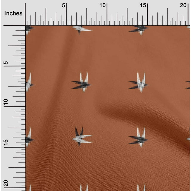 oneOone Cotton Poplin Fabric Arrow Ikat Printed Craft Fabric BTY 42 Inch Wide