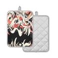 thumbnail image 3 of Abstract Ribbon Pattern Set of 2 Heat-Resistant Quilted Pads, Silver Polyester, 7" x 9.8", 3 of 7