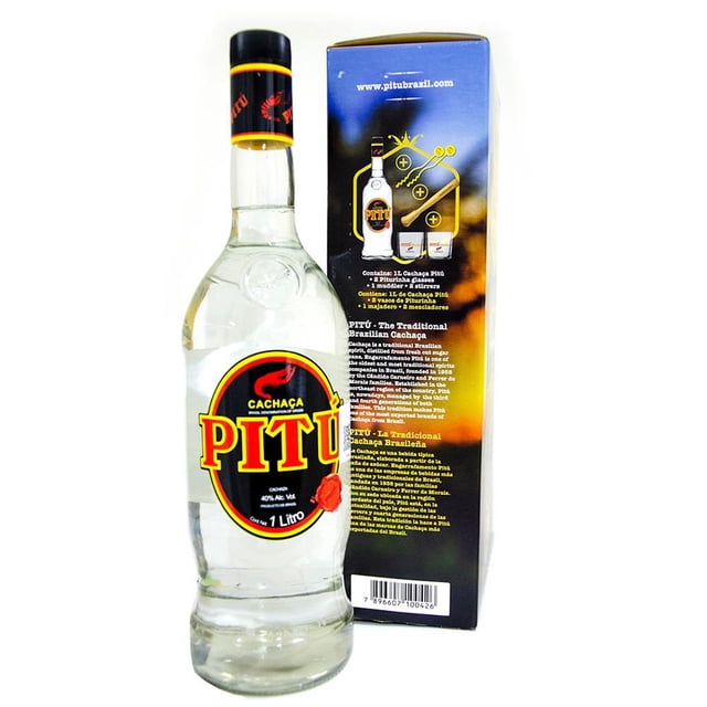 Cachaça Pitú 1l Con Vasos Pitú Cachaça Pitú 1l Con Vasos