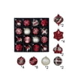 thumbnail image 2 of Christmas Ornament Gift Set, 24-Piece Painted Assorted Shape Tree Decorations, Red, for Trees, Wreaths and Garlands, 2 of 6