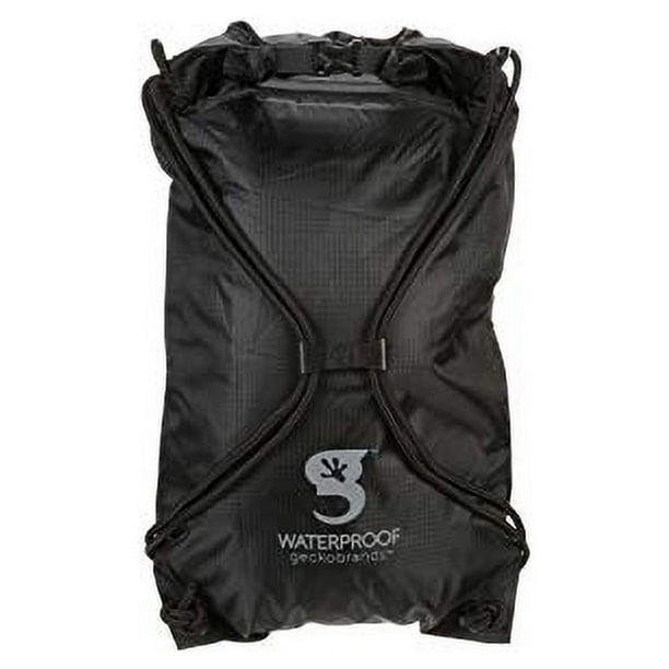 geckobrands Waterproof Drawstring Backpack Lightweight Packable Cinch Dry Bag Black Grey Walmart