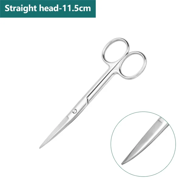 10 cm/11,5 cm/13 cm/14 cm/16 cm Animal veterinario médico tijeras quirúrgicas de acero inoxidable punta curva recta tijeras de corte de pelo