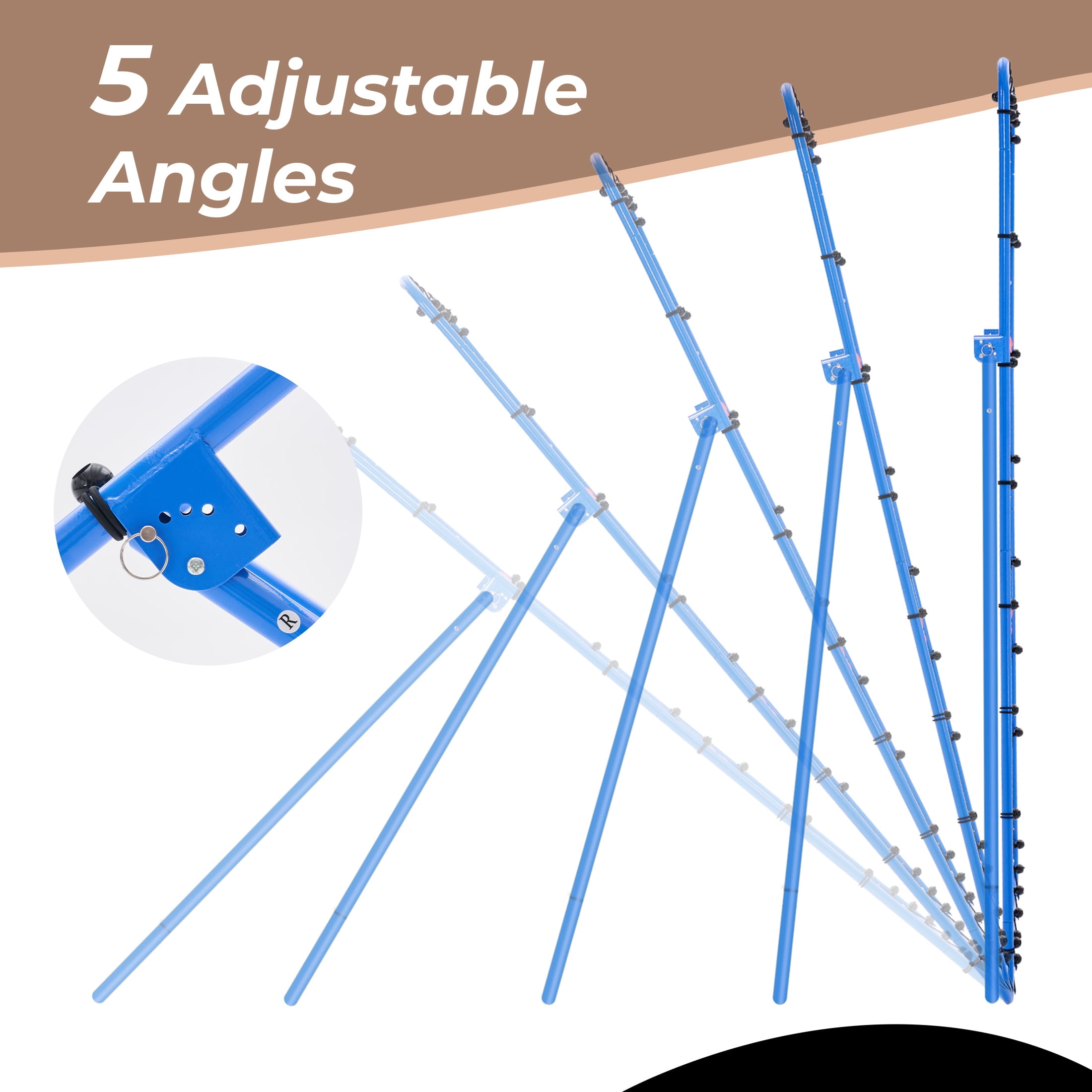 EDX Volleyball Rebounder Net with Travel Bag, Adjustable Angle Training Equipment for Solo Practice & Team Drills, Blue