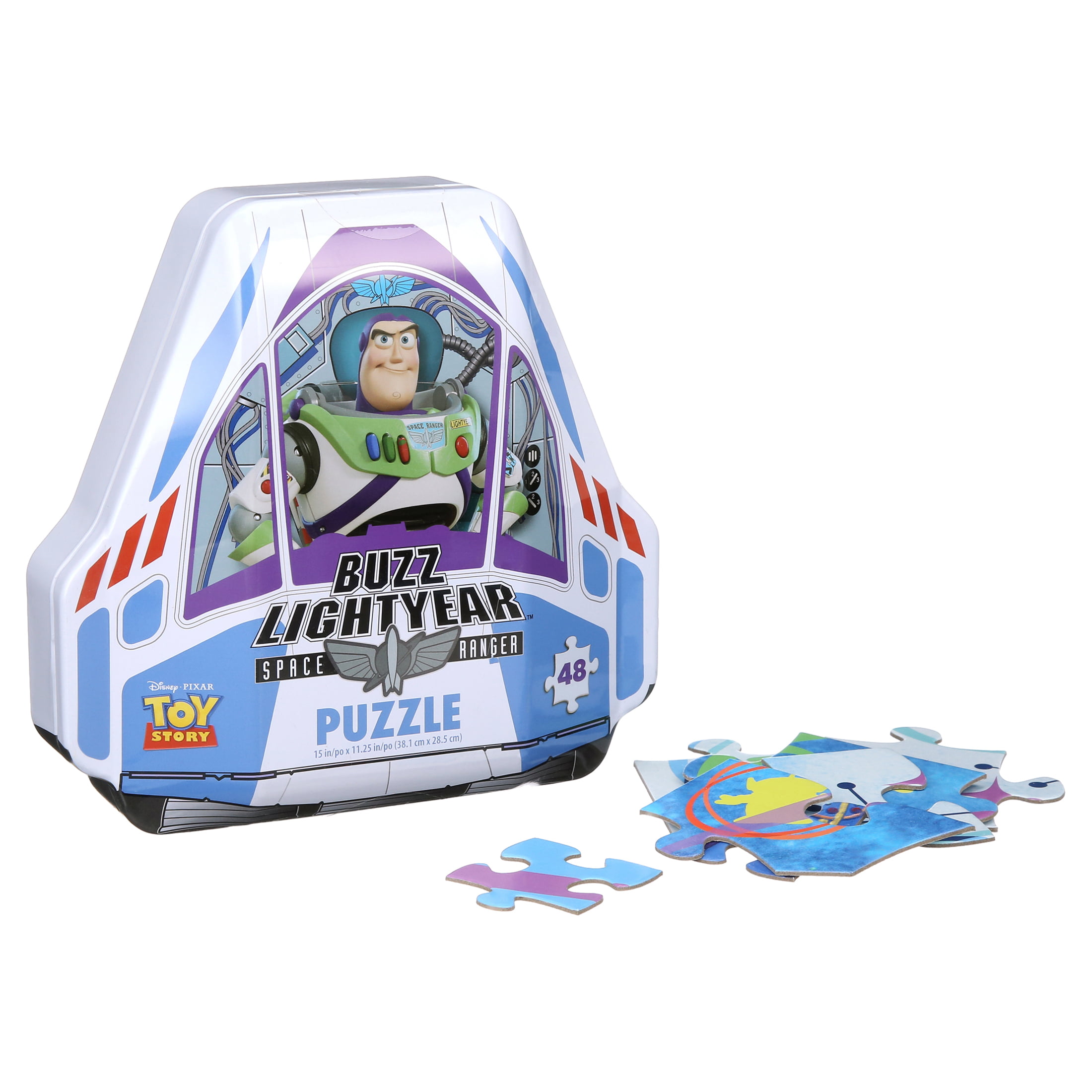 Disney Pixar Toy Story 4 Shaped Buzz Lightyear Tin with 48 Piece Surprise Puzzle 