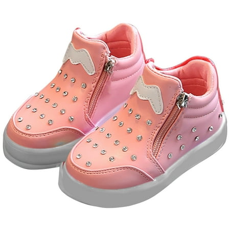 

Spring Autumn Korean Version Of Big Children S Sports Lighting Children S Shoes Children S Rhinestone Cartoon Led Luminous Soft Bottom Girls Shoes