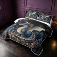 thumbnail image 3 of Manfei Cute Dragon Animals Twin Quilt Set,Mushroom Stars Moon Twin Coverlet Set,Blue Gray,2pcs,1 Bedspread and 1 Pillowcase, 3 of 7
