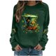 thumbnail image 2 of RKSTN Women's St Patrick's Day Sweatshirt Plus Size Crewneck Irish Gift St Patricks Luckys Shamrocks Graphic Print Hoodless Sweatshirts Top Womens Casual Round Neck Loose Fits Long Sleeve T Shirts, 2 of 5