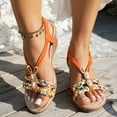 thumbnail image 2 of Guttear Womens Wedge Sandals Lightweight Non-Slip Vegan Slides Summer Fashion Party Heeled Sandals, 2 of 8