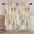 thumbnail image 5 of Blackout Kids Curtains,Multi Color Triangle Checkered Pattern Childrens Insulated Curtains Set Of 2,Bedroom Essentials,Toddler Room Decor 52"x63", 5 of 5