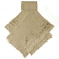 thumbnail image 4 of Fall Winter Turtleneck Poncho Sweater Fashion Chunky Knit Cape Wrap Sweaters Pullover, 4 of 10