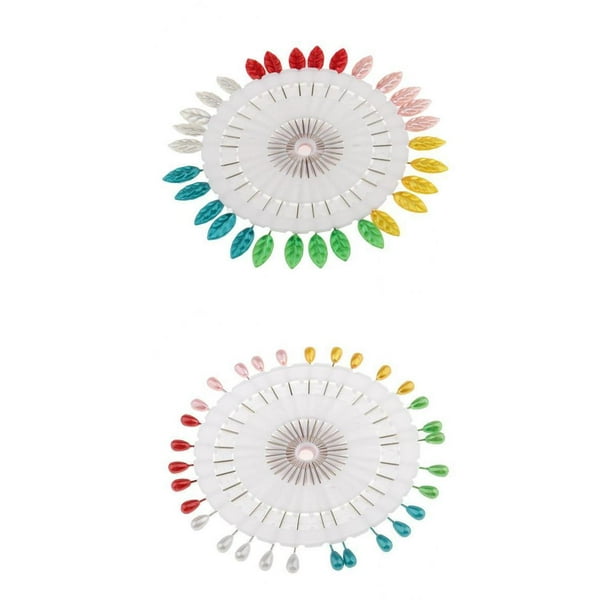 veasfak 60pc Multi Leaf Drop Head Pins Wheel Hijab Scarf Pins for ...
