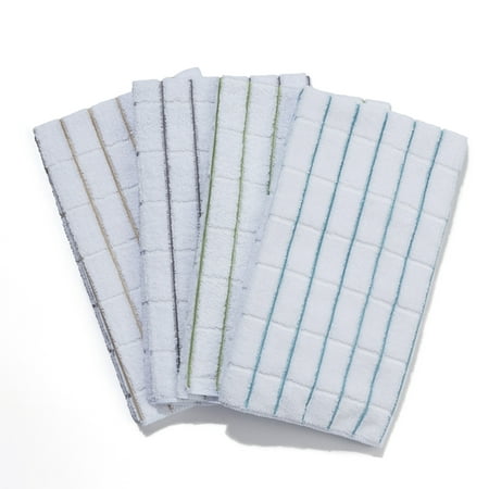 Mainstays, 4 Pack, Microfiber Stripe Kitchen Towels, White