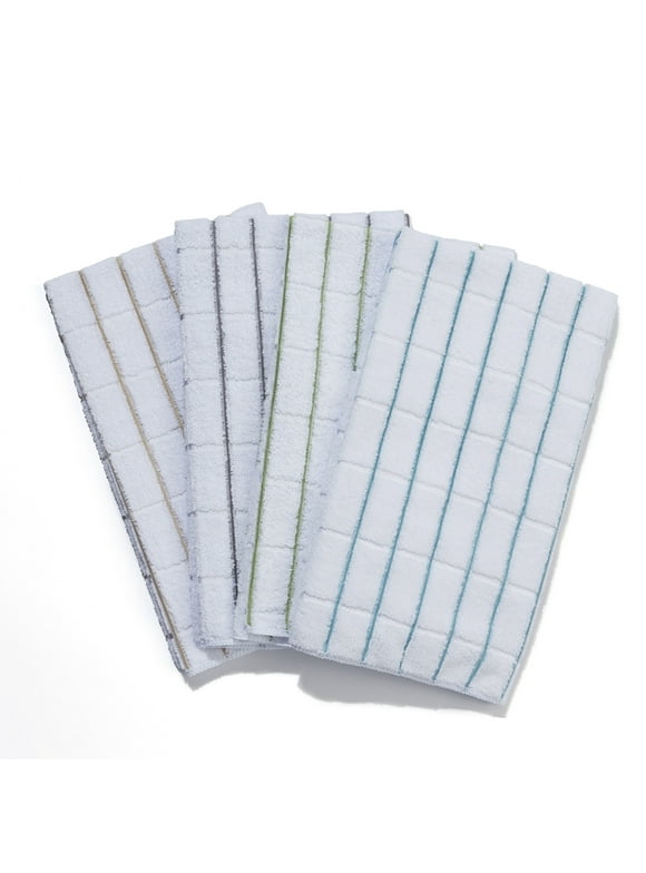 Mainstays, 4 Pack, Microfiber Stripe Kitchen Towels, White