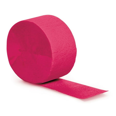 Hot Magenta 81 ft Solid Crepe Streamer, Pack of 3