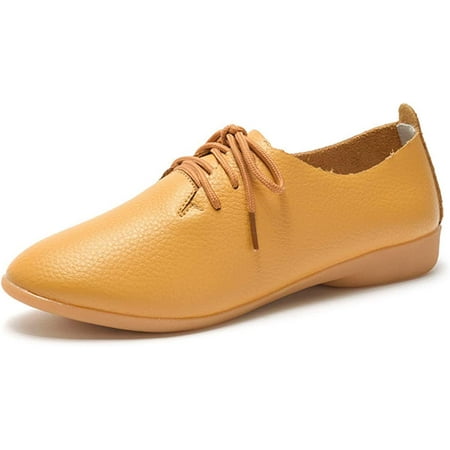 

Women s Shoe Leather Classic Lace Up Dress Low Flat Heel Oxford