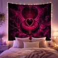 thumbnail image 2 of Ornate Heart Shaped With Dominates Appearing Open, Inspirational Illustration for Quote Lovers, Aesthetic Wall Decor, Halloween Gift, Tapestry Wall Hanging for Dorm and Living Room, 2 of 7