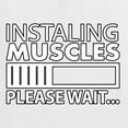thumbnail image 5 of Wild Bobby Installing Muscles Please Waitâ€¦ Gym/Workout Women Slim Fit Junior Tee, White, Small, 5 of 5