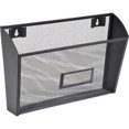 thumbnail image 2 of Lorell Black Mesh Wire Wall Pocket - 6.6" Height x 12.6" Width x 4.8" Depth - 1 Each | Bundle of 5, 2 of 2