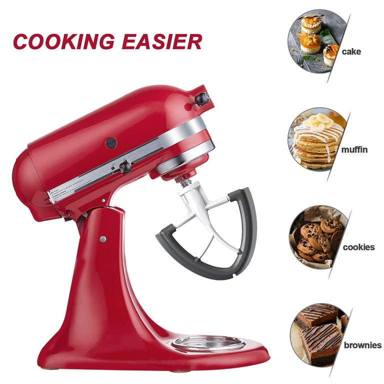HOZODO Flex Edge Beater Attachment for Kitchenaid Mixers - Compatible with  4.5-5 Quart Models, Equipped with Paddle and Scraper 