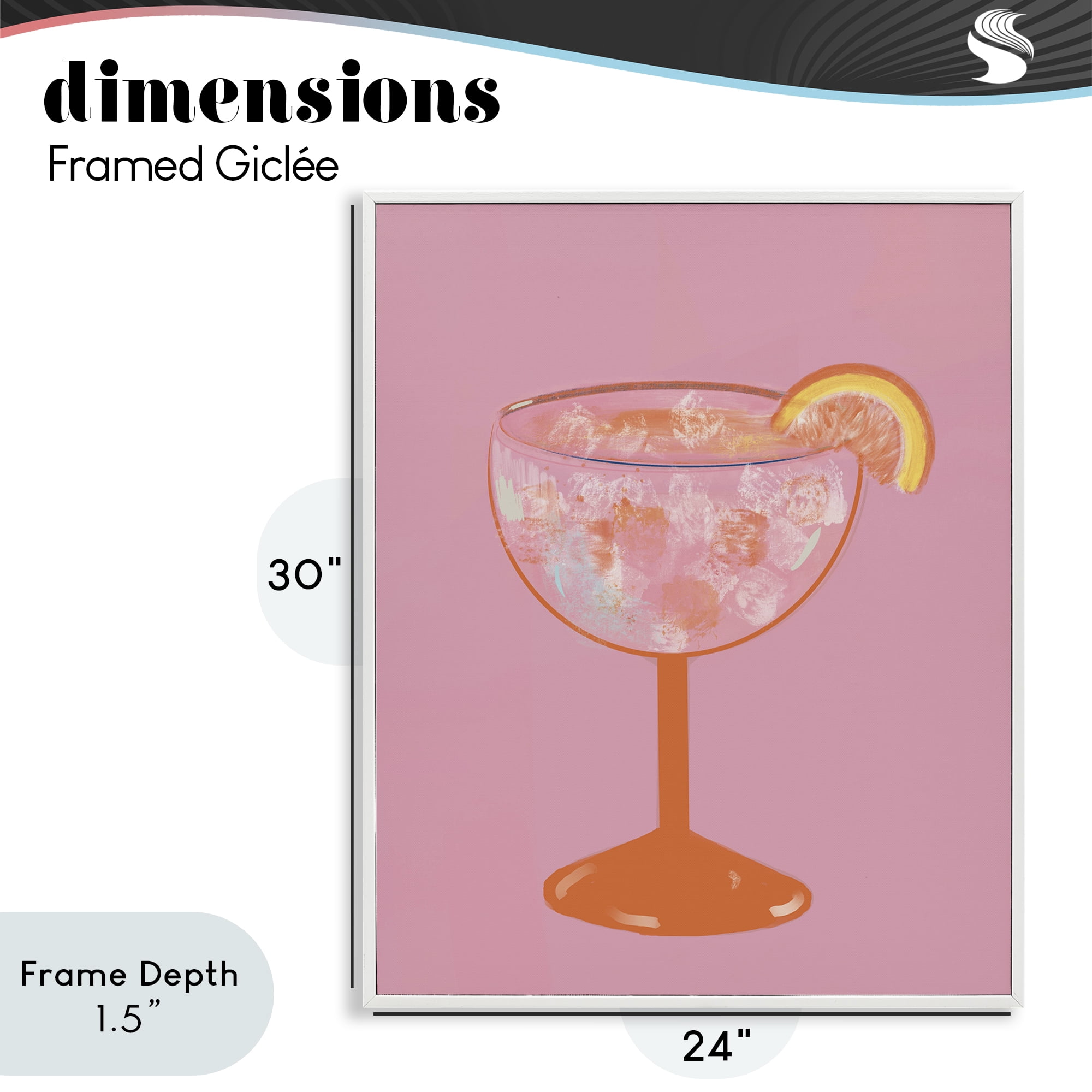 Stupell Industries Paloma Glass over Pink White Framed Giclee Art, design by Robin Maria
