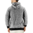 thumbnail image 2 of Men's Salt and Pepper Soft Sweater Sherpa Lined Heathered Zip Up Hoodie Jacket (Light Grey, 3XL), 2 of 3