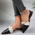 thumbnail image 3 of FRSASU Women's Pointed Toe Slide Mules Backless Leather Slip On Sandals Work office Low Heel Dressy Loafer Shoes Black, 3 of 9