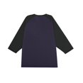 thumbnail image 6 of Men's Long Sleeve Round Neck Contrast Color Raglan Three Quarter Sleeve T-Shirt Top for Spring Fall Sporty Style,Navy,S, 6 of 8
