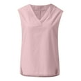 thumbnail image 4 of Womens Coton Linen Tops Shirt Ladies V Neck Loose Sleeveless Blouse Tee Vest Long Sleeved Tees for Women Womens Polyester Spandex Shirt Womens Short Sleeve Tops Loose Fit Long Sleeve Shirts Women S, 4 of 4