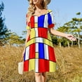 thumbnail image 3 of 2024 Mod 60s Mondrian Style Dress loose summer dress dresses for official occasions women formal occasion dresses, 3 of 7