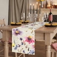 thumbnail image 2 of Table Runners 70 Inches Long Dress Scarves, Purple Spring Floral Farmhouse Coffee/Dining/Kitchen Table Decor, Holiday Table Runner, Vintage Flowers Farmhouse Watercolor 13x70 Inch, 2 of 9