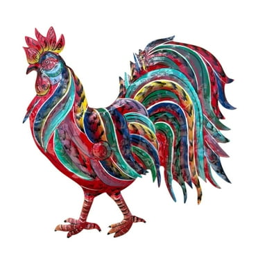 GuLuBin Outdoor Metal Flowers Metal Rooster Garden Statues & Sculptures ...