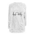 thumbnail image 4 of Puntoco Blusa de manga larga cálida con cuello redondo y bolsillo holgado de invierno para mujer Puntoco Puntoco-3457, 4 of 4