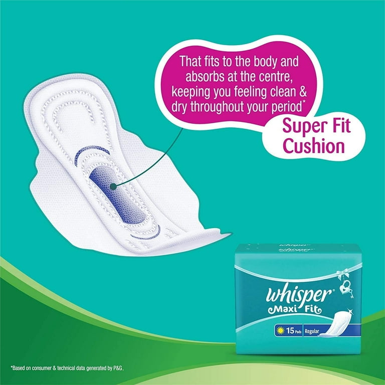 Whisper maxi fit clearance regular 15 pads