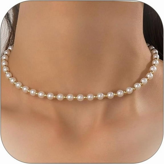 Pearl and Gold Necklace for Women Classic Beaded Pearl Jewelry for Women Perfect Bridal Jewelry Gift for Her