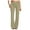 Khaki, variant on LUOGENLI Female Casual Pants Women's Stretch Casual Straight Leg High Waistband Pocket Chino Pants Flared Pants Womens Casual Pants Relaxed Fit Stretch Waist Green L