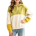 thumbnail image 5 of Abcomgle Girls Hoodies Long Sleeve Colorblock Patchwork Girls Sweatshirt Crewneck Y2k Top Winter Casual Hooded Girl Clothes with Pocket, 5 of 5
