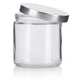 thumbnail image 4 of Large Clear Thick Glass Straight Sided Jar with Silver Metal Lid - 16 oz / 480 ml (2 pack) + Labels, 4 of 5