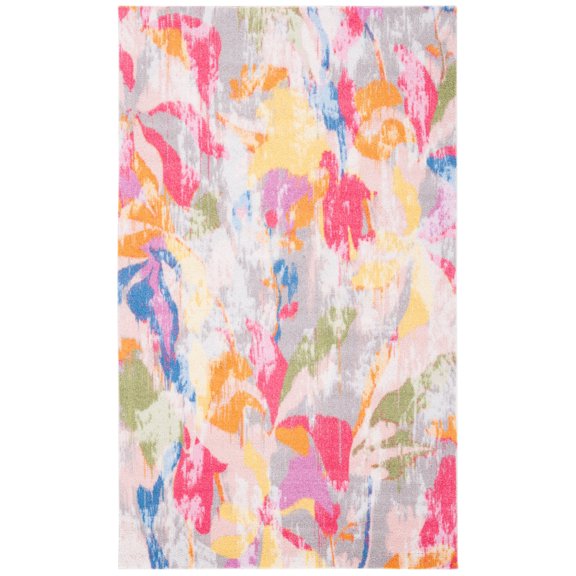 SAFAVIEH Florist Collection FLS152U Pink / Grey Rug